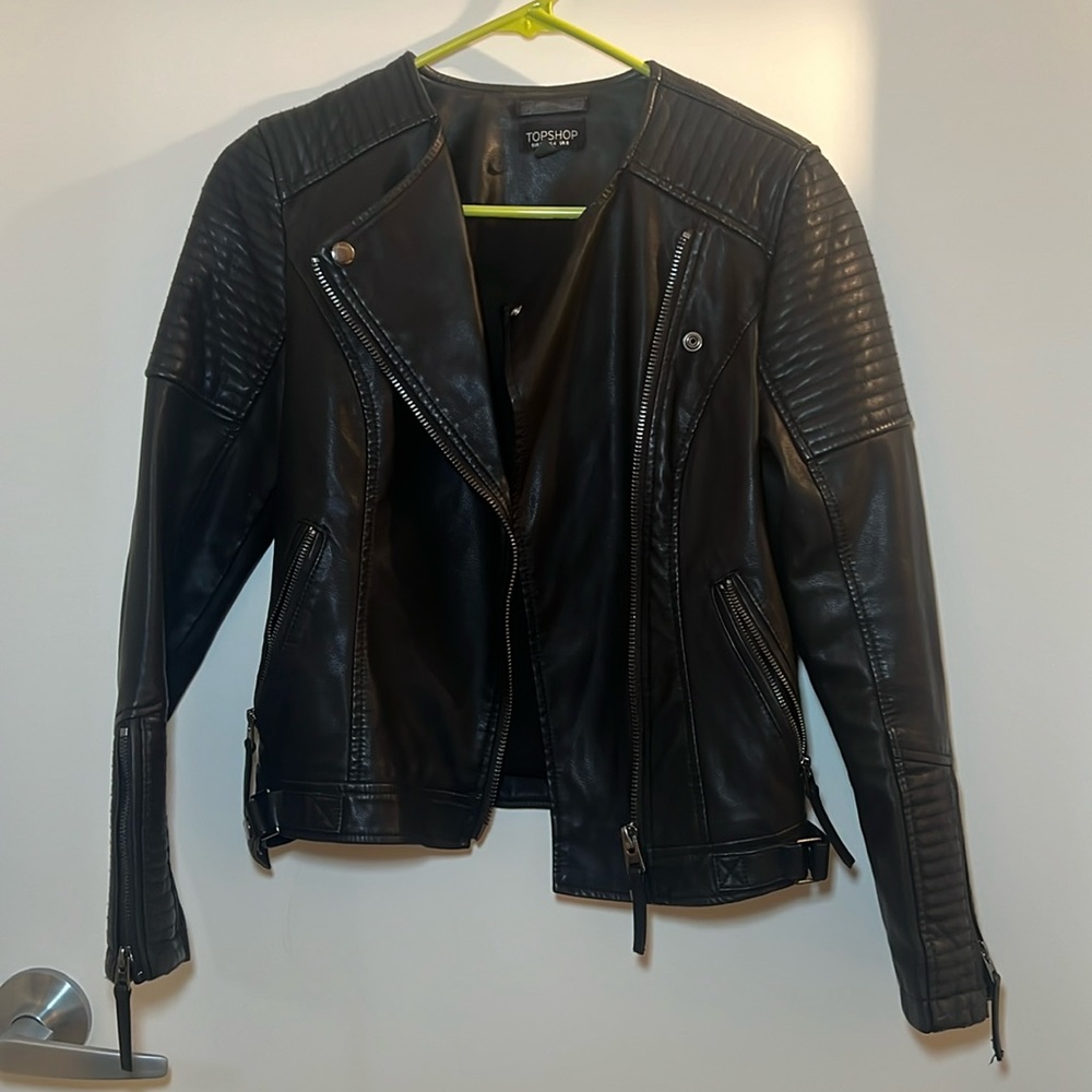 Topshop faux leather jacket